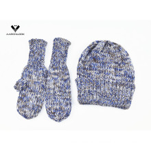 Ladies Winter Beanie Hat and Mitten 2PCS Set